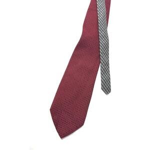 Vintage Tommy Hilfiger Mens Tie Red with Plaid End Black and White Silk Necktie